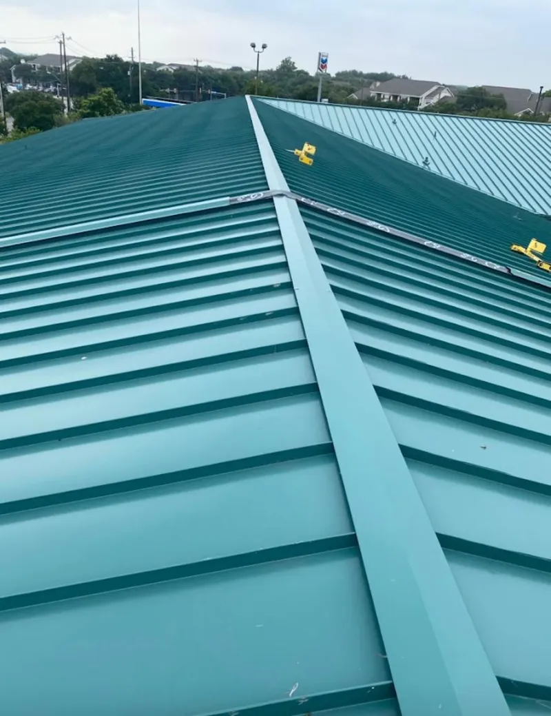 Green commercial metal roof ridge and valley for Metal Roof Repair in Yazoo City
